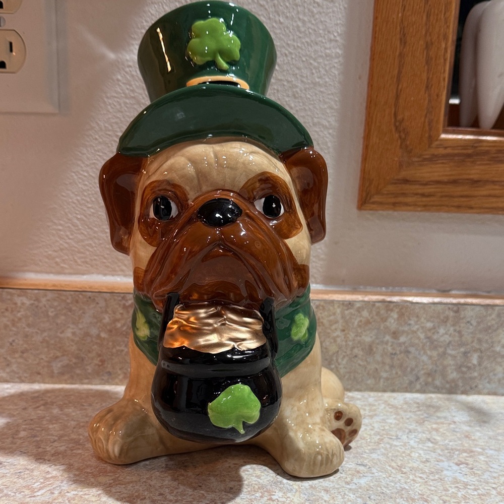 Leprechaun Pug Ceramic Figurine